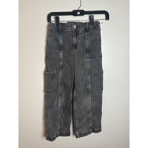 Abercrombie Kids Denim High Rise Wide Leg   9/10 Short Cargo Jeans